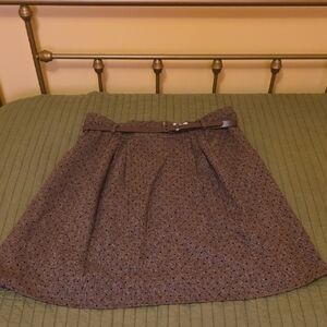 Modcloth Textured Brown Midi Skirt with Belt